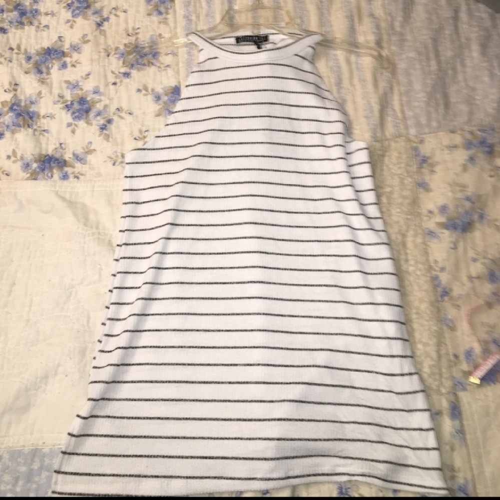 Ribbed over sized high neck tank